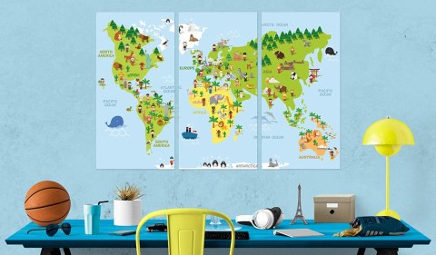 Obraz - Mapa Świata dla Dzieci Obraz - Mapa Świata dla Dzieci
