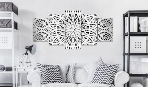 OBRAZ NA ŚCIANĘ DO SALONU, 100 x 50 cm, 5 CZĘŚCIOWY - Alabastrowa fantazja OBRAZ NA ŚCIANĘ DO SALONU, 100 x 50 cm, 5 CZĘŚCIOWY - Alabastrowa fantazja