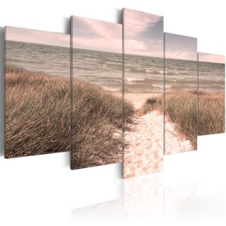 Obraz 5-częściowy - Plaża w sepii