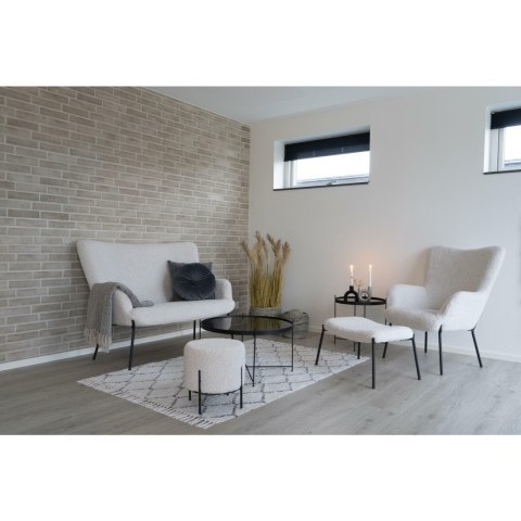 FOTEL GLASSGOW - USUSZAK, PUCHATY, METAL, BEŻOWY