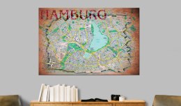 Obraz - Mapa Hamburga