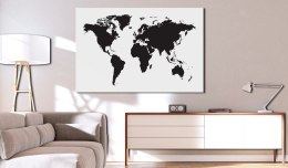 Obraz - Mapa świata: Czarno-biała elegancja
