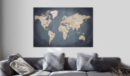 Obraz - Mapa świata: Odcienie szarości