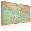 Obraz - Mapa świata: Seledynowa podróż