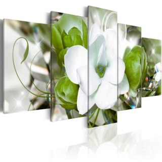 Obraz 5-częściowy - Zielony, Magnolia