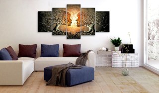 OBRAZ NA ŚCIANĘ DO SALONU, 100 x 50 cm, 5 CZĘŚCIOWY - Miłosne uwikłanie