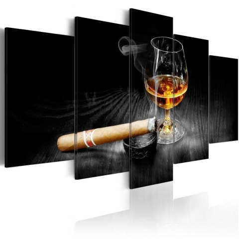 Obraz 5-częściowy - Cygaro i Whisky Obraz 5-częściowy - Cygaro i Whisky