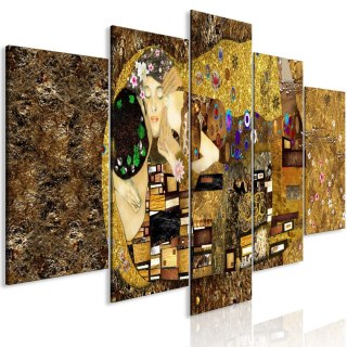 Obraz 5-częściowy - Klimt - pocałunek