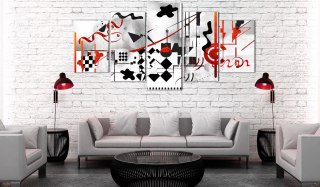 Obraz 5-częściowy - Abstrakcja Retro Loft