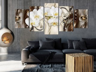 Obraz 5-częściowy - Wodospad orchidei brązowy
