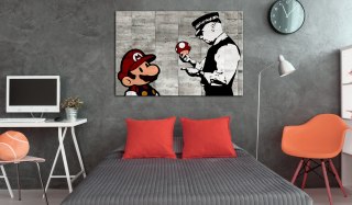 Obraz - Mario, Banksy, Graffiti