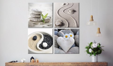 KWADRATOWY OBRAZ NA ŚCIANĘ DO SALONU 40 x 40 CM - Morze: Yin i yang