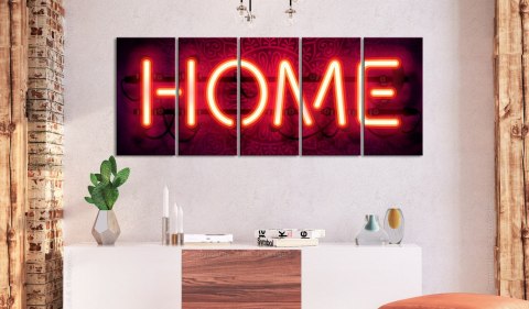 Obraz 5-częściowy - Neonowe home Obraz 5-częściowy - Neonowe home