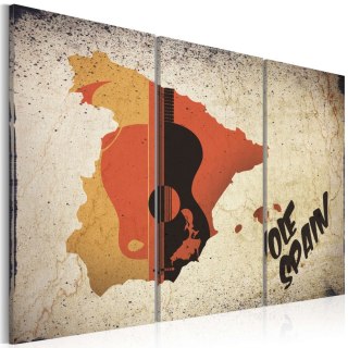 Obraz - Mapa Hiszpani, Gitara