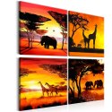Obraz - Zwierzęta Afryki (4-częściowy)