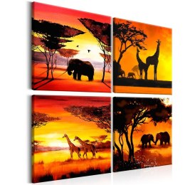 Obraz - Zwierzęta Afryki (4-częściowy)