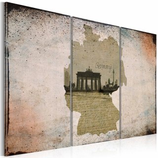 OBRAZ NA ŚCIANĘ DO SALONU, NA PŁÓTNIE, 120 x 80 cm, map: Germany, Brandenburg Gate - triptych