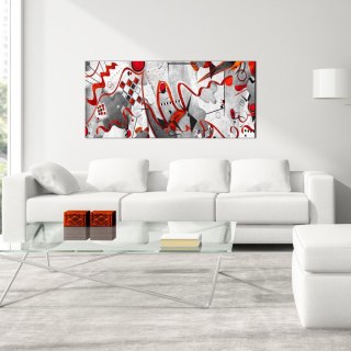 Obraz 100 x 45 cm - Czerwone wstęgi szeroki