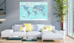 Obraz - Mapa świata: Błękitny świat