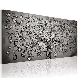 OBRAZ NA ŚCIANĘ DO SALONU, 60 x 30 cm, NA PŁÓTNIE - Srebrne drzewo