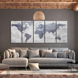 Obraz - Betonowa mapa świata (5-częściowy) wąski