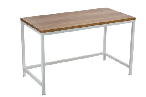 Biurko Hooper 120x60 cm białe profil 30m blat lakierowany dąb naturalny Biurko Hooper 120x60 cm białe profil 30m blat lakierowany dąb naturalny