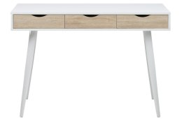 BIURKO SKANDYNAWSKIE NORDIS, 3 SZUFLADY, METALOWA PODSTAWA, LOFT, DO BIURA