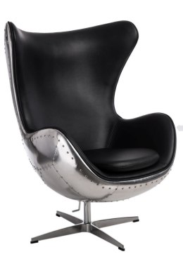 Fotel EGG - Jajo, aluminium czarne PU