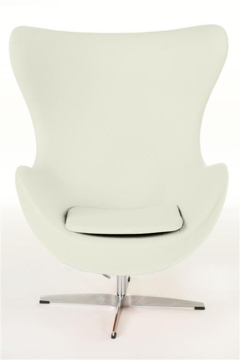 Fotel EGG Premium - Biały, Kaszmir K3 Chromowany Fotel EGG Premium - Biały, Kaszmir K3 Chromowany