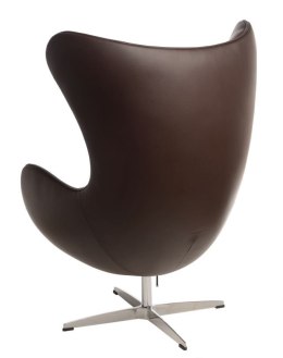 Fotel EGG - Jajo, brązowy ciemny skóra 43 Premium