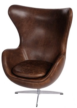 Fotel EGG - Jajo, brązowy ciemny vintage Premium