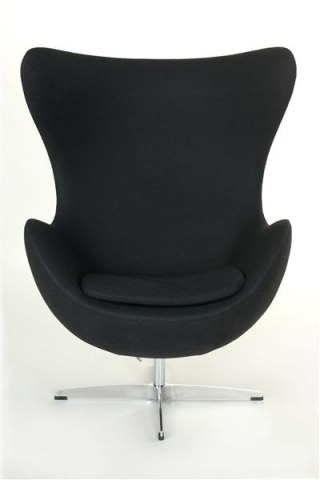 FOTEL EGG, JAJO, CZARNY WELUR, CHROMOWANA PODSTAWA, DO SALONU, NOWOCZESNY
