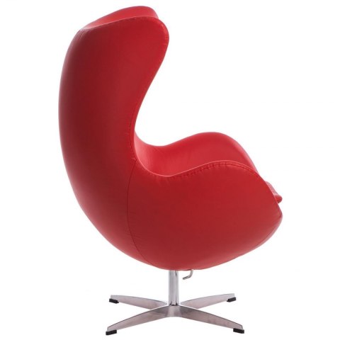 Fotel EGG - Jajo, czerwona skóra 65 Premium