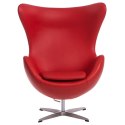 Fotel EGG - Jajo, czerwona skóra 65 Premium