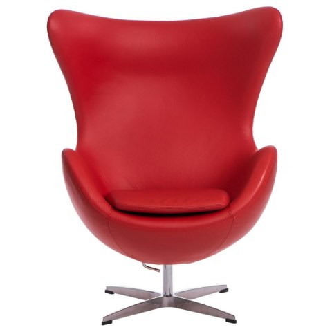 Fotel EGG - Jajo, czerwona skóra 65 Premium