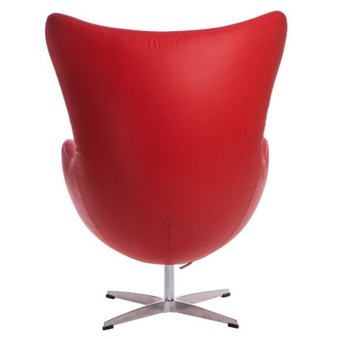 Fotel EGG - Jajo, czerwona skóra 65 Premium