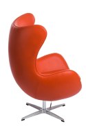 Fotel EGG - Jajo, pomarańczowa skóra 67 Premium