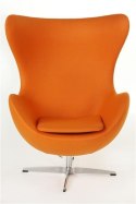 Fotel EGG - Jajo, pomarańczowy kaszmir 11 Premium