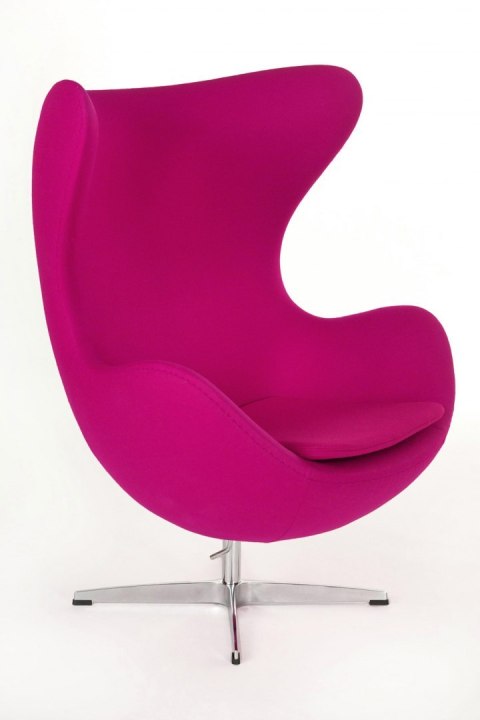 Fotel EGG - Jajo, z podnóżkiem kaszmir, amarantowy