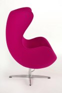 Fotel EGG - Jajo, z podnóżkiem kaszmir, amarantowy