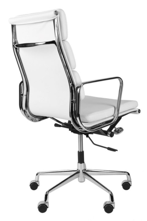 Fotel biurowy CH2191T biała skóra chrom Fotel biurowy CH2191T biała skóra chrom