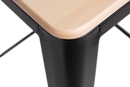 METALOWY CZARNY HOKER LOFT ARTPRO, INDUSTRIALNY, DO KUCHNI, DREWNO