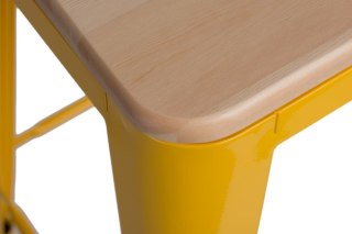 METALOWY HOKER LOFT ARTPRO Wood 65 CM żółty, sosna naturalna