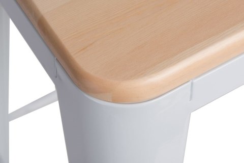 METALOWY HOKER LOFT ARTPRO Wood 75 CM biały, sosna naturalna