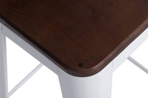 METALOWY HOKER LOFT ARTPRO Wood 75 CM biały, sosna orzech