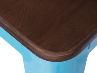 METALOWY HOKER LOFT ARTPRO Wood 75 CM niebieski, sosna orzech