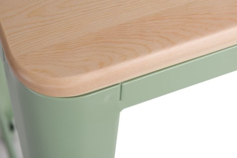 METALOWY HOKER LOFT ARTPRO Wood 75 CM zielony, sosna naturalna