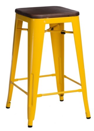 METALOWY HOKER LOFT ARTPRO Wood 75 CM żółty, sosna orzech