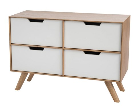 Komoda NordicSMALL6 K-biały, F-dąb, N-dąb, U-frezowany Komoda NordicSMALL6 K-biały, F-dąb, N-dąb, U-frezowany