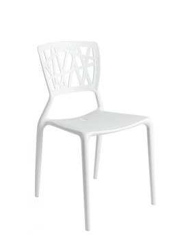 Krzesło Loft białe, do kuchni, ażurowe, solidne